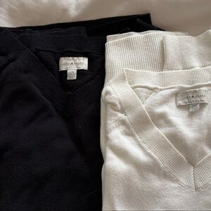 Lucky Brand Black and White V-Neck Sweaters